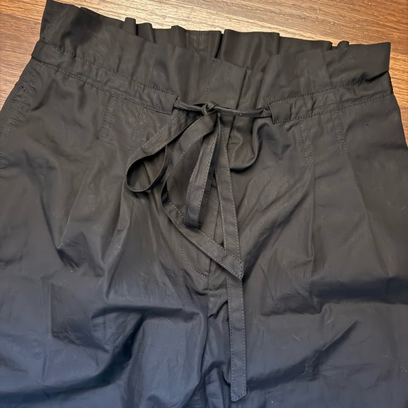 TWP Women’s Black Wide Leg Pants 100% Cotton Size M Made In USA Tie Waist - Picture 4 of 7